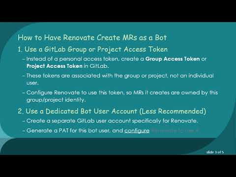 How to Set the Renovate Bot as Merge Request Author in GitLab