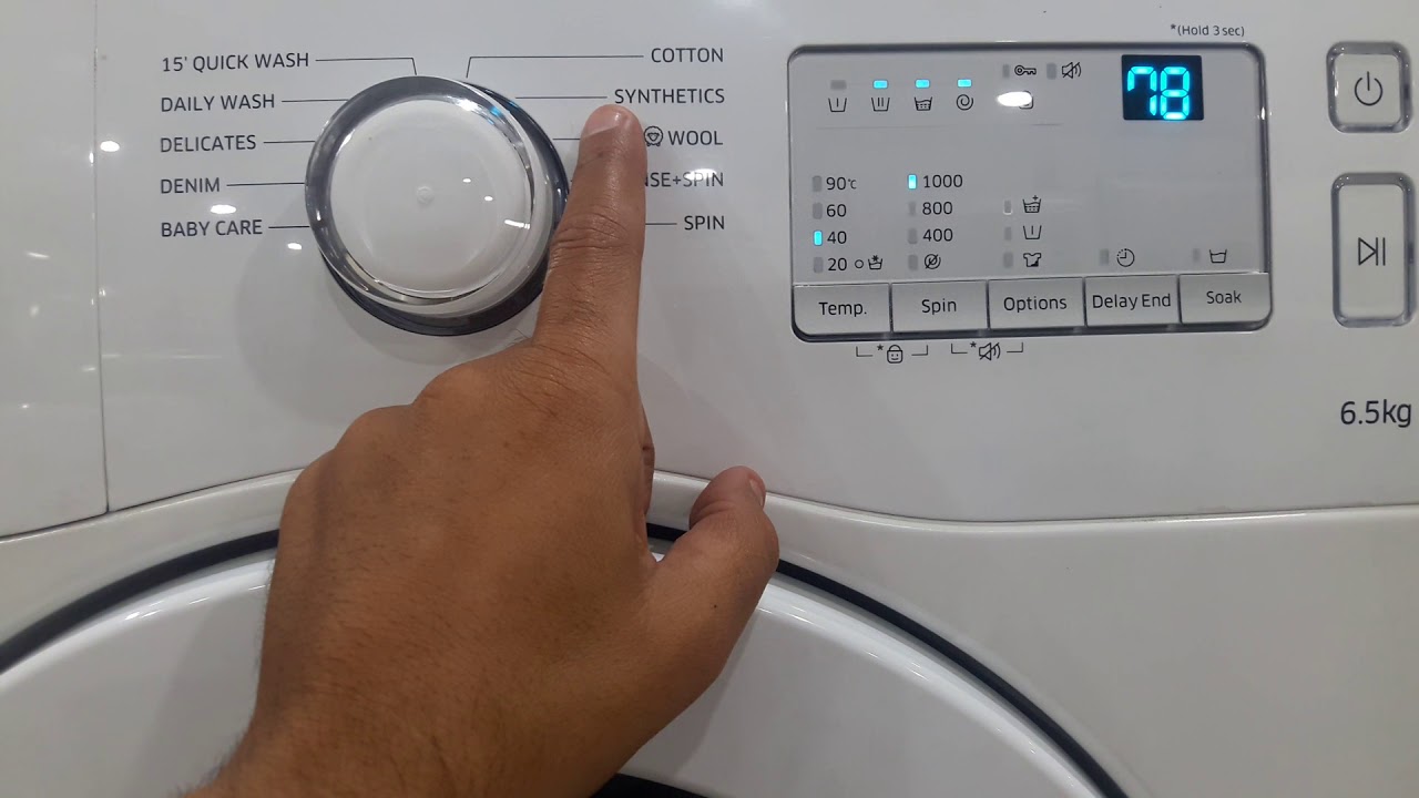 sjækel hastighed Prime how to use samsung 6.5kg fully automatic front load washing machine full  demo model WW65M206LMA - YouTube