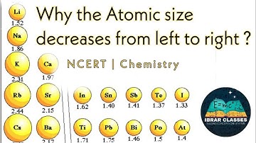 WHY DOES ATOMIC SIZE DECREASE FROM LEFT TO RIGHT IN PERIODIC TABLE | NCERT | CHEMISTRY