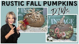 Rustic fall pumpkin DIYs using *spindles* and *scrap wood*/Fall Decor
