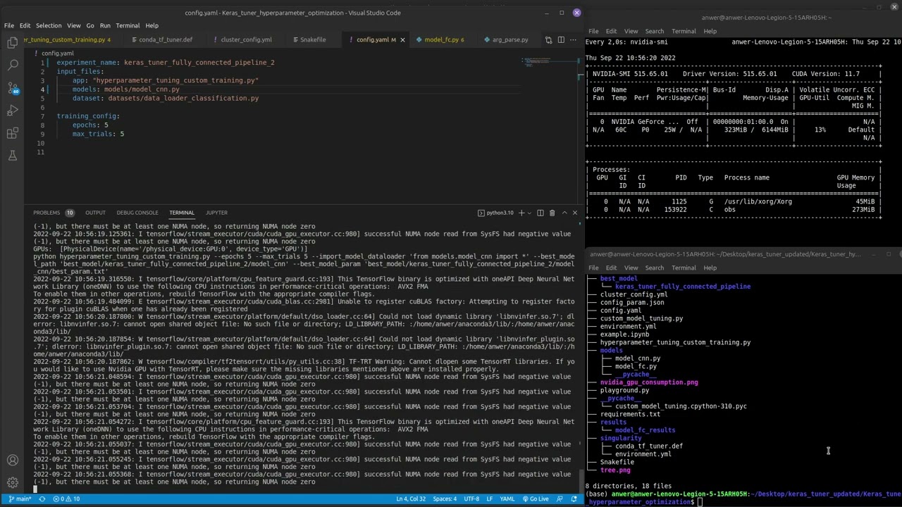 Hyperparameter tuning pipeline using Keras tuner