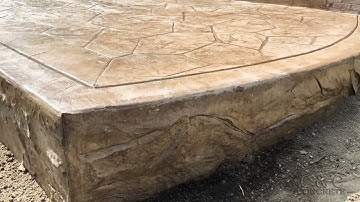 Backyard makeover, stamped concrete