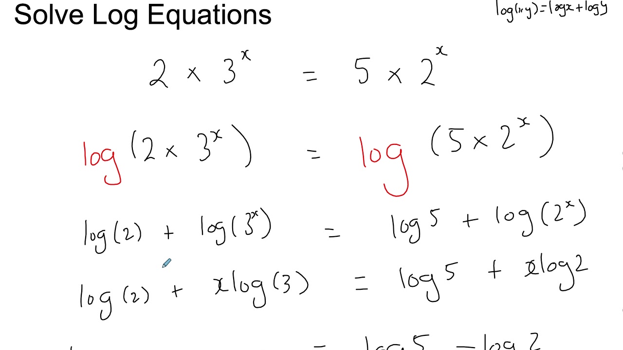 Solve Equations Using Logarithms Youtube