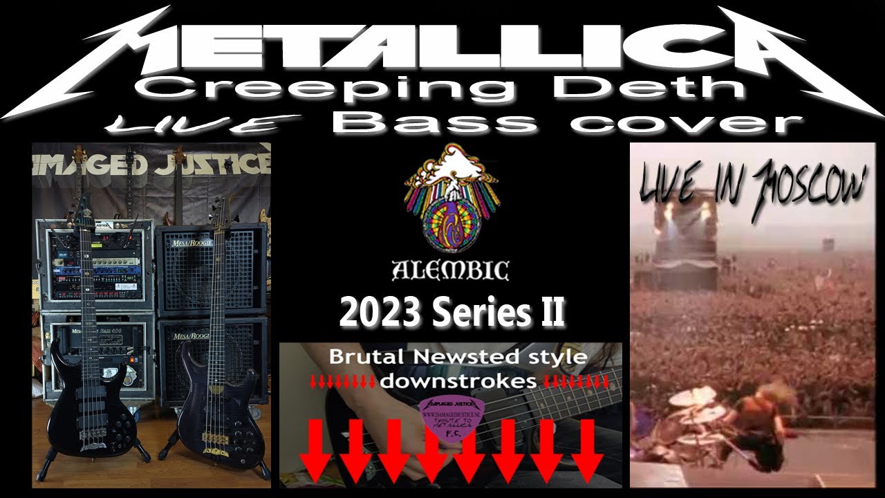 Metallica Creeping Death live in Moscow 1991 Bass cover, Alembic Series II Europa 5!