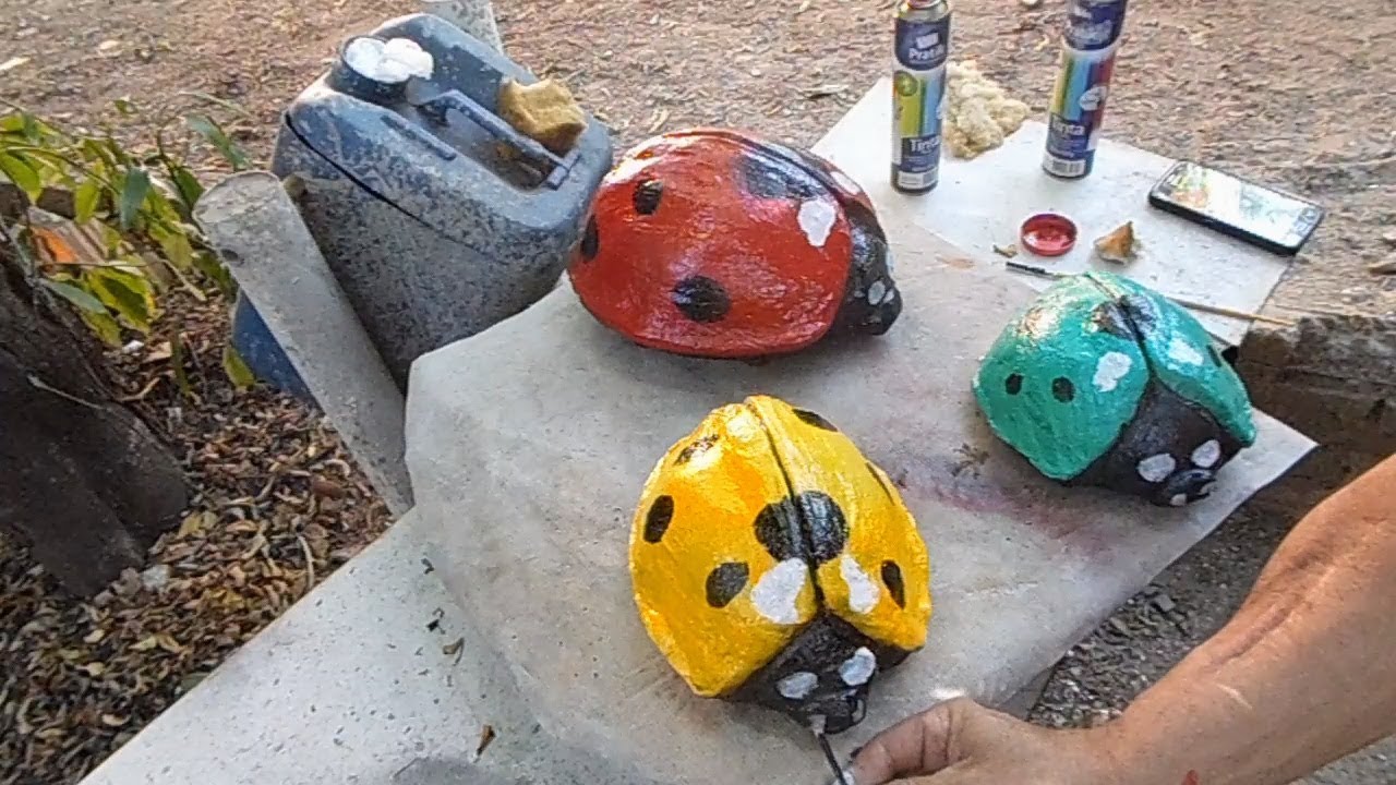 Joaninhas pra Jardim  -  de cimento e isopor     parte   1