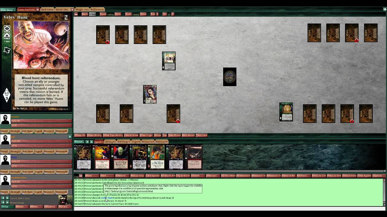 4-Player Vampire: the Eternal Struggle Game via LackeyCCG