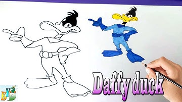 How To Draw and Coloring a Daffy Duck Dodgers easy / cartoon