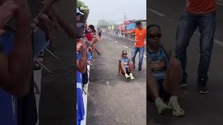 Thumbnail for Determined runner crawls over the finish line
