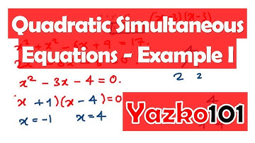 Solving Quadratic Simultaneous Equations with a=1 (GCSE exam video)