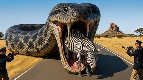 Heroic Moment! Man Saves Zebra From Enormous Monster Snake 🦓💪🐍