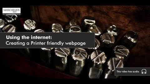 How to make a webpage print friendly