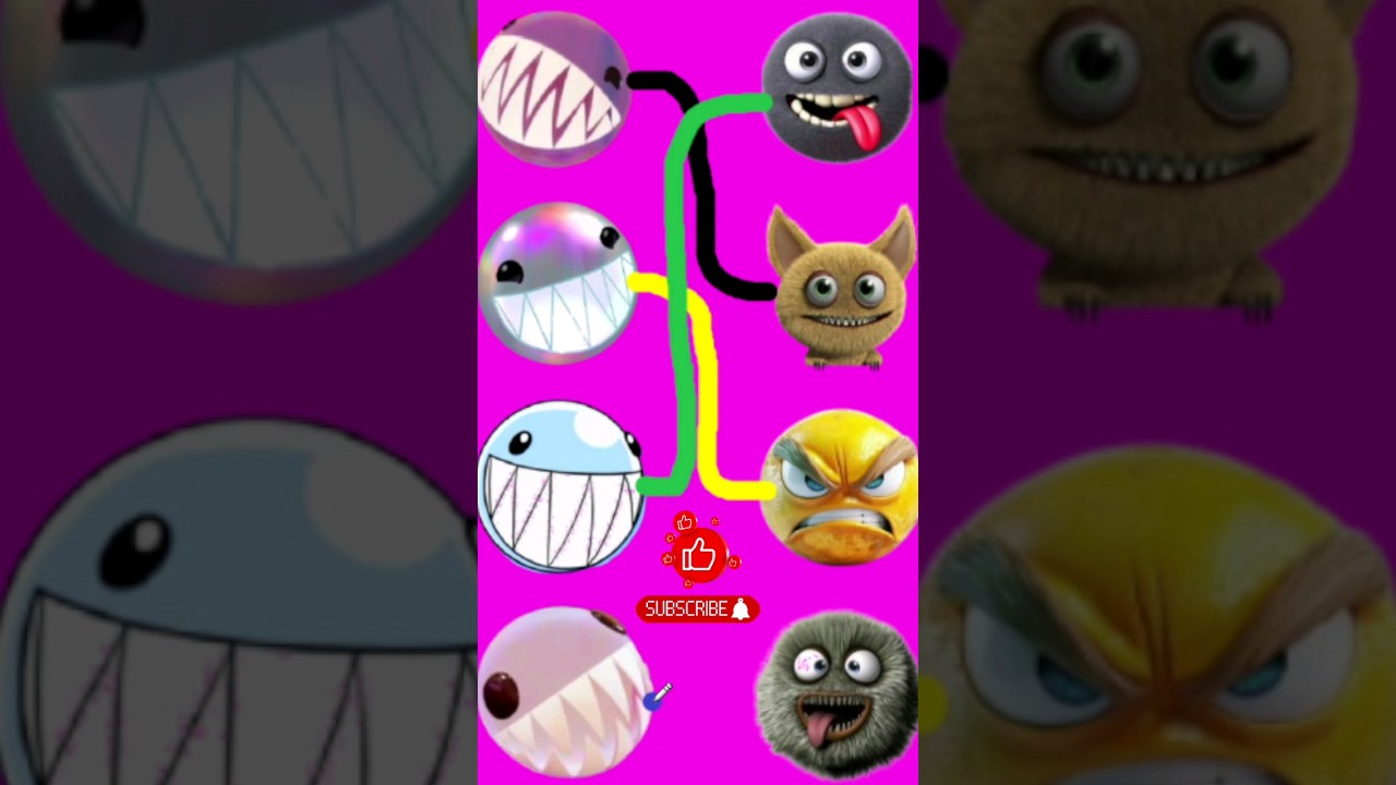 Match Bubble characters with Crazy Monster characters 💥🐰