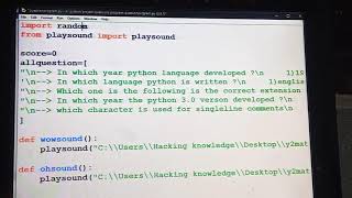 MCQ quiz program using python