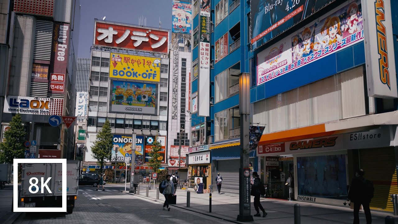 Akihabara, Tokyo, Japan in 8K 60fps - Walking Tour - Binaural City Sounds [ASMR] - 秋葉原