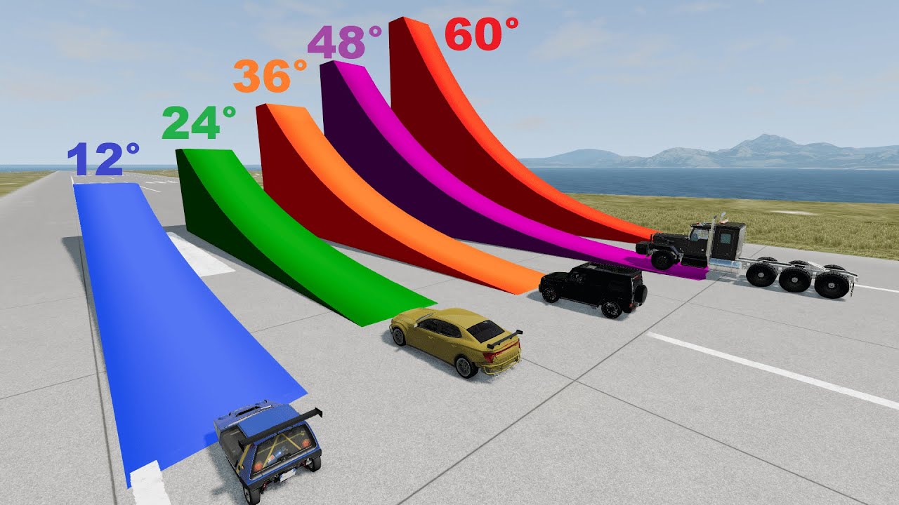 Which Ramp gives Longest Jump? – BeamNG Drive | Crash Drive - YouTube