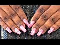 Full Set Sculpted | Pink Glitter Gel Polish | Toya Rey