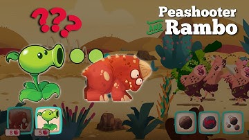 Dino bash PVZ gameplay (Rambo and Peashooter)