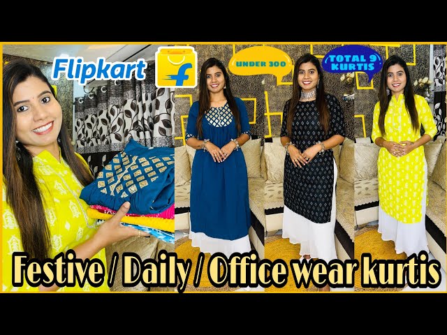 Flipkart kurti under 299 | | Flipkart Kurti Haul | Daily wear Kurta Haul |  Anouk | sangria | Libas - YouTube