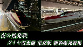 【JR East Shinkansen】 Tokyo Station at midnight: Series E2, E3, E4, E5, E6, and E7