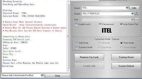Itel 1508, FRP Done with Miracle Box crack