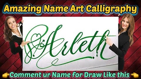 Arleth Name Signature Calligraphy Status | How to Draw, Cursive Calligraphy with Cut Marker