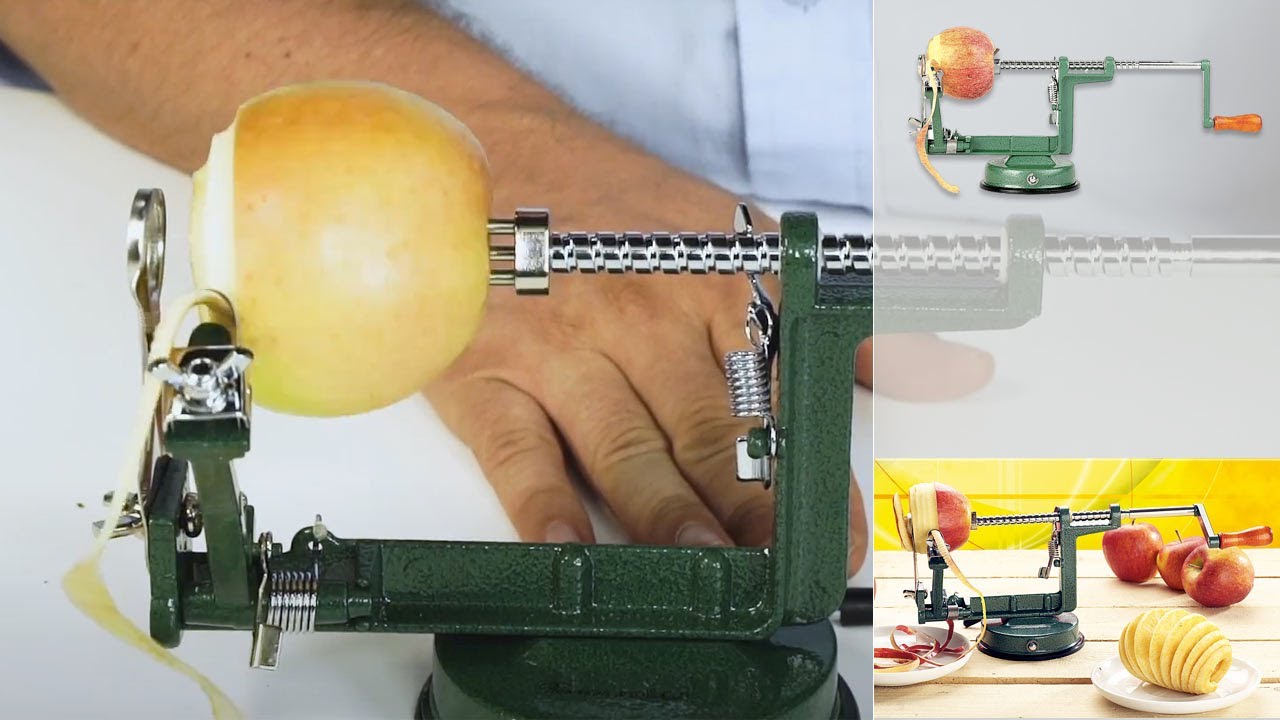 Eplucheur de pomme manuel en inox découpe-pomme intégré