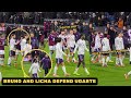 Bruno Fernandes And Lisandro Martinez Defending Manuel Ugarte From Hannibal Mejbri 