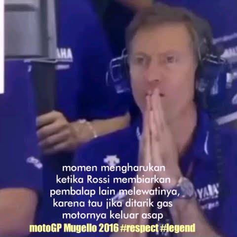 MOMEN MOTOR ROSSI MENGELUARKAN ASAP JIKA GAS DITARIK  #motoGP 2016  #respect  #legend
