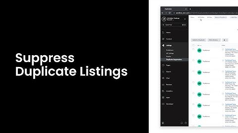 Suppress Duplicate Listings