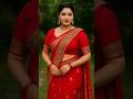 💛💙 Vibrant Red Saree with Blue Contrast Blouse | Bold &amp; Modern Saree Look 2025 ✨ | Desi Sarees