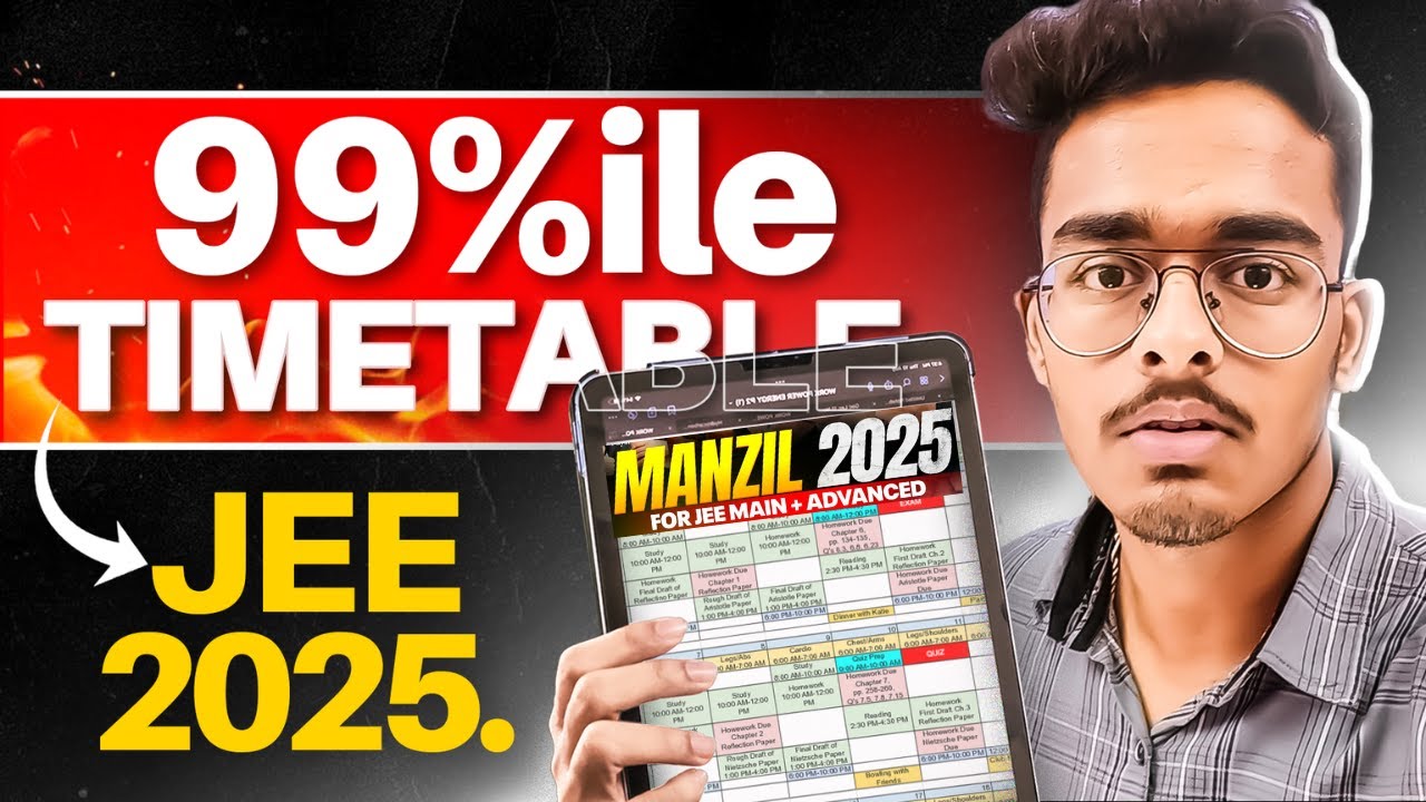 Timetable for 99 Percentile in JEE Mains 2025🔥| Timetable I followed to ...
