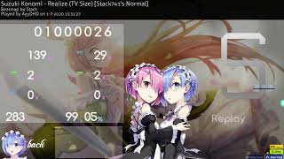 Osu Suzuki Konomi - Realize Tv Size Stack741S Normal 206 Hd Hr Dt