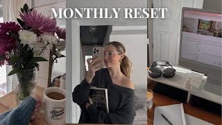 MONTHLY RESET ROUTINE ☕  goal setting, reflection, budget, book wrapup, TBR & more