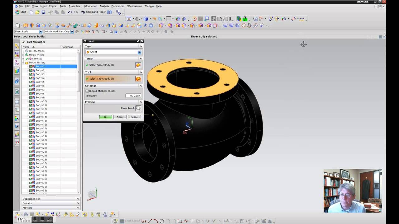 Sewing sheets into a solid