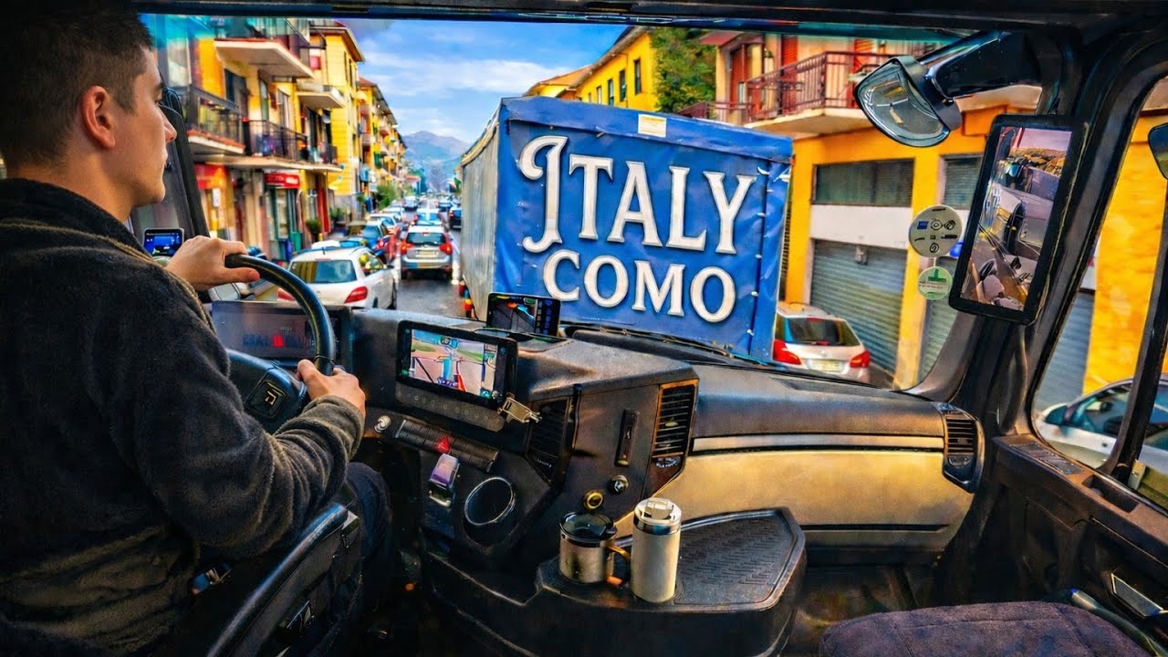 ASMR POV Узкие улицы Комо на грузовике без опыта ETS2