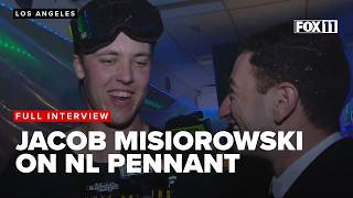 Brewers' Jacob Misiorowski's clubhouse reaction to winning the National League championship