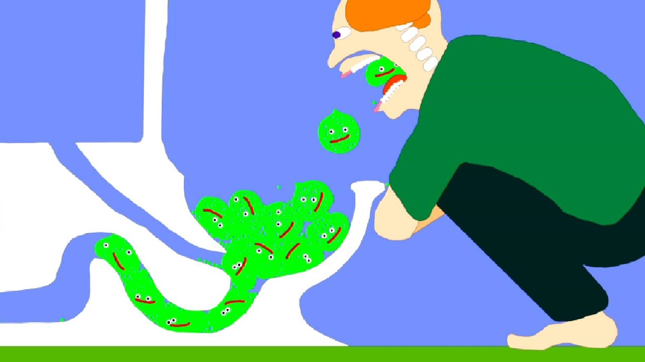 【Algodoo】Eat too much jelly and spit it out. ゼリーを食べ過ぎて吐く人 YouTube