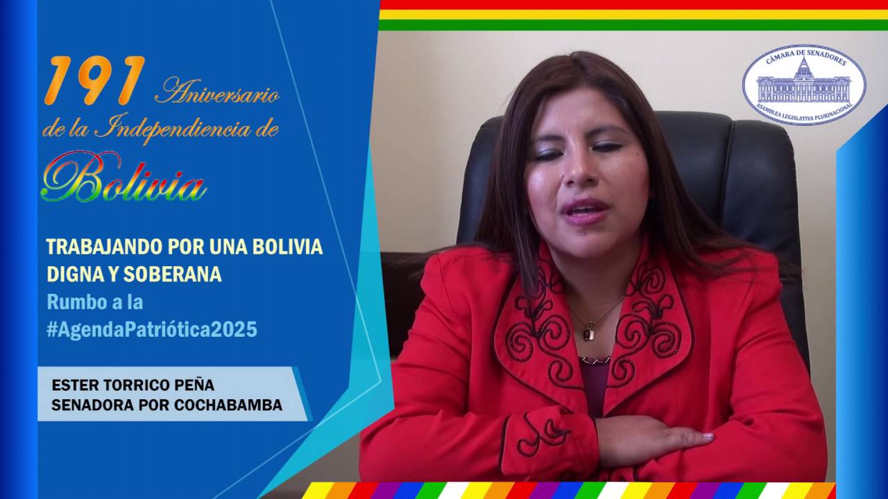 Senadora Ester Torrico Peña felicita a Bolivia #6DeAgosto - YouTube