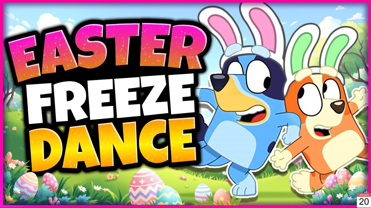 ❄️BLUEY FREEZE DANCE❄️Easter’s Brain Break for kids🐰Bunny Just Dance | Danny Go Noodle