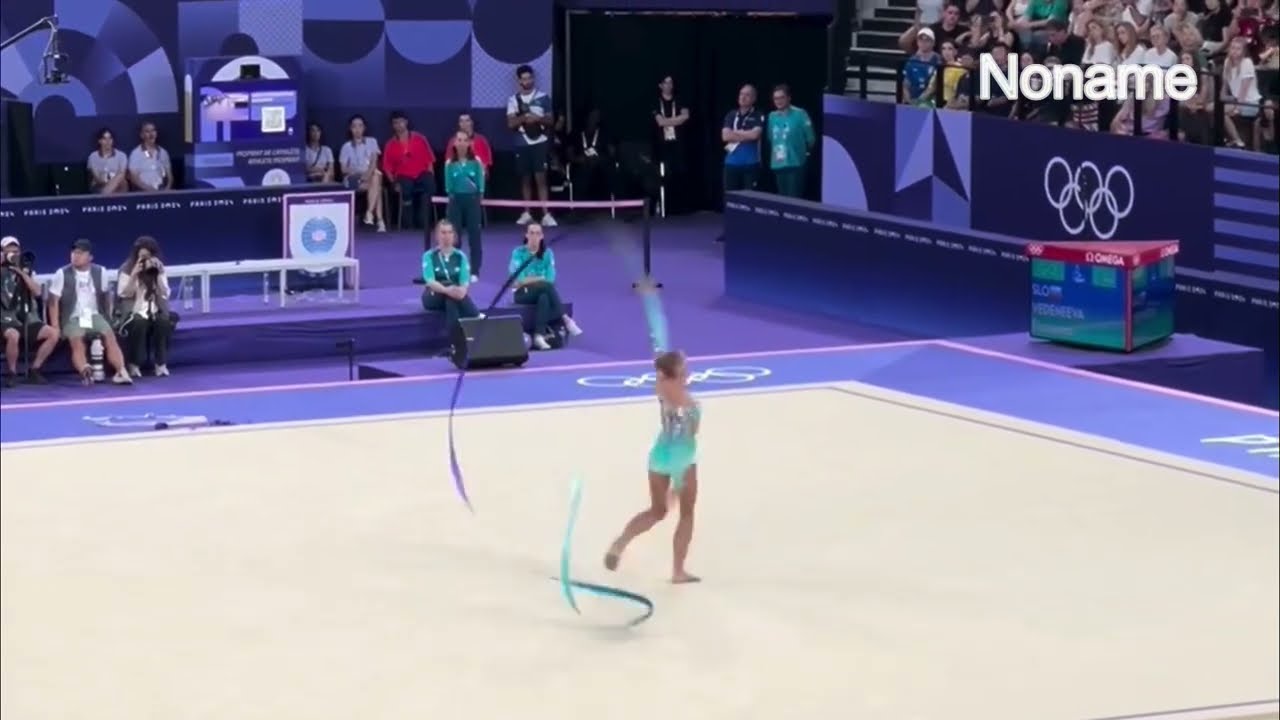 Ekaterina VEDENEEVA SLO Paris Ribbon 2024 Olympic Final 32.700 (5) #rhythmicgymnastics