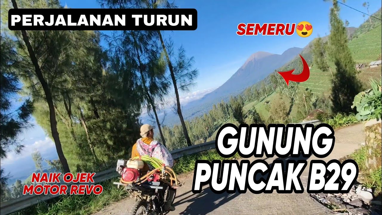 VIEW SEMERU !!! TURUN PUNCAK B29 NAIK OJEK GUNUNG