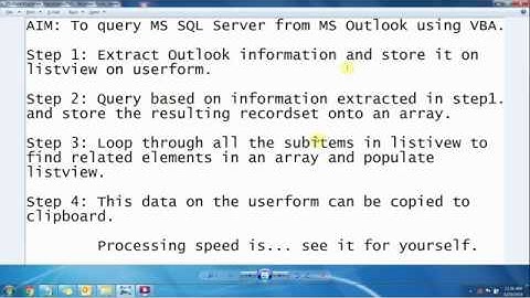 Query MS SQL Server from Outlook Automation VBA