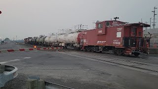 Super Rare BNSF Fire Train at Vancouver, WA With a Red Caboose and Fakebonnet! 9/10/22