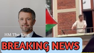 viral Video From Rally In Sweden  Shared As King Frederick Of Denmark Wave support Palestinian Flag