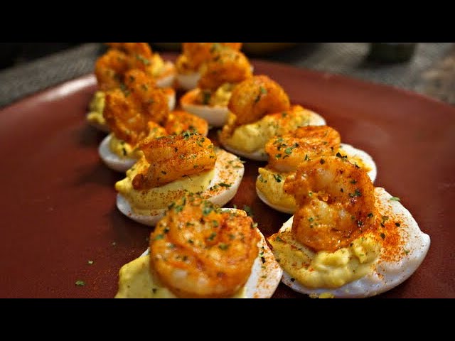 Cajun Shrimp Deviled Eggs - I Am Homesteader