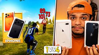 TESTEI O IPHONE 13 vs IPHONE 8 PLUS NA RANQUEADA SOLO vs SQUAD E ME SURPREENDI! FREE FIRE
