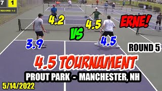 Pickleball 4.5 Tournament 🏆 |  Round 5 - Jacky(3.9)/Chris(4.5) vs Clint(4.5)/Kevin(4.2) - 5/14/22