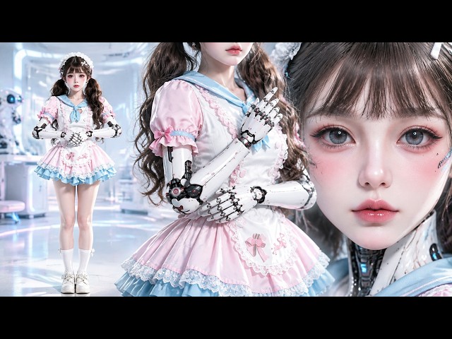 🤖🎀 Pretty Robot Doll In Skirt Mastering The Pop! ⚡✨AIメカドールの神技ポッピング！ #AIRobot #Popping