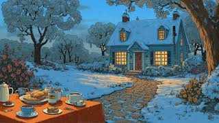 Winter Night Comfort — Oldies Playing in Another Room, Snowfall and Gentle Warmth ❄️🎙️
