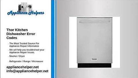 Thor Kitchen Dishwasher Error Codes